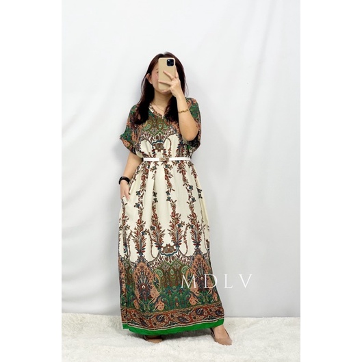 MDLV ~ 91010# Homewear Maxi Dress Maxi Dress Big Size Oversize