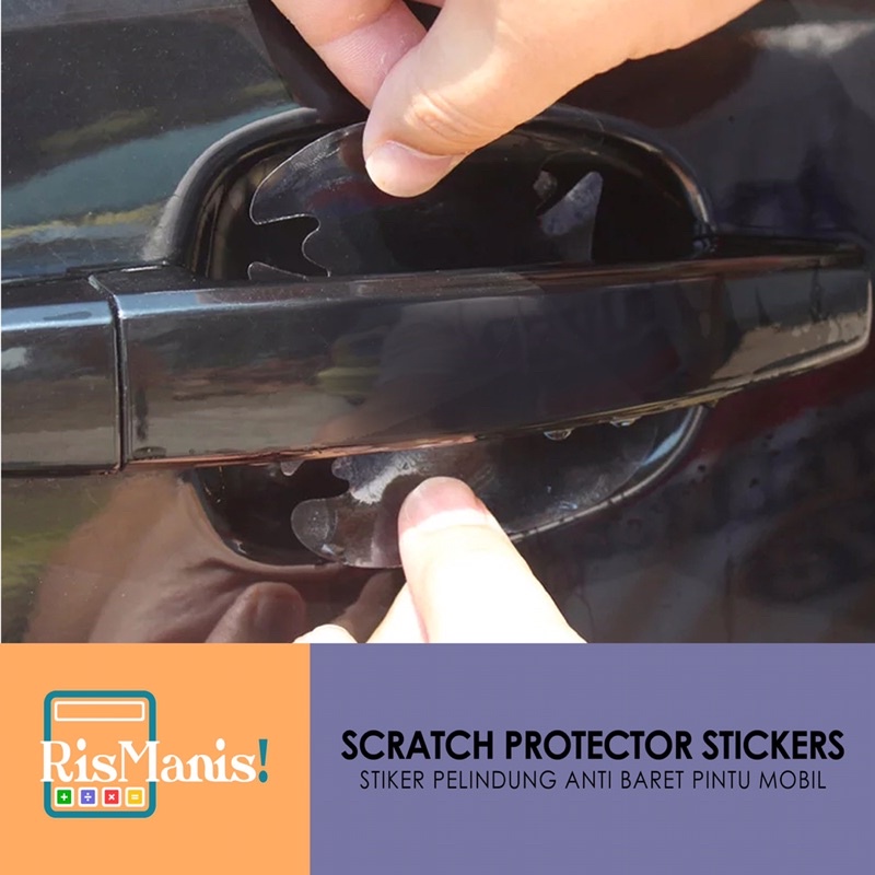 SCRATCH PROTECTOR STICKERS - Stiker Bening Pelindung Anti Gores Baret Lecet Cat Handle Pintu Mobil