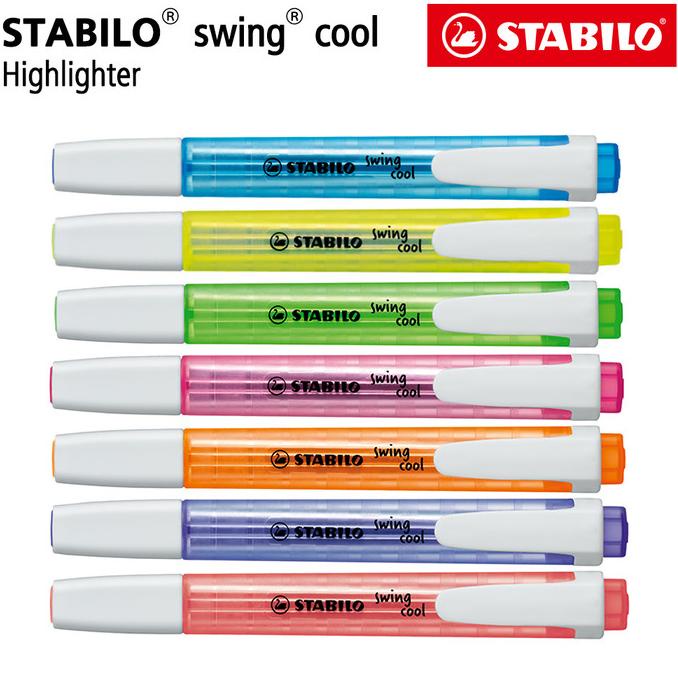 

[COD] STABILO SET 7 - Swing Cool Highlighter Biru Pink Kuning Ungu Merah KOMPLIT Kode 468