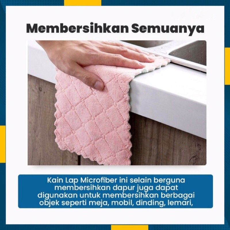 Kain lap perlengkapan dapur kain anti minyak kain lap piring microfiber lap motor