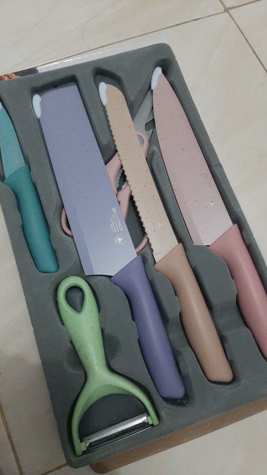 Anqi 1988 _ Pisau Set Evcrierh Stainless Dilapis Anti Lengket 1 Set Isi 6 Termurah