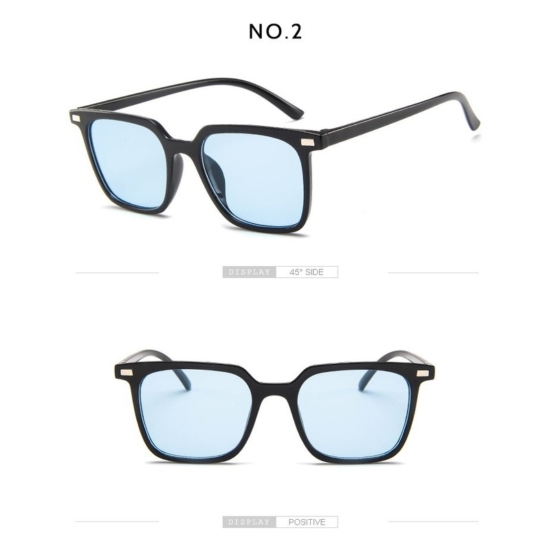 (YUZHU) Bayar di Tempat Korean Design Retro Square Candy Color Kacamata Hitam Wanita/Pria Small Sunglasses