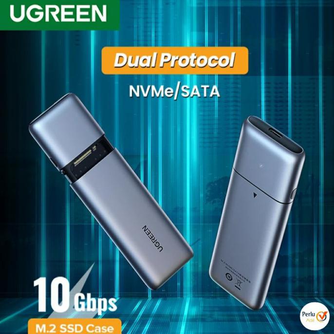 Limited Ugreen Ssd Case M.2 M-Key Nvme Sata Dual Protocol Ssd Enclosure 10Gbps Bagus