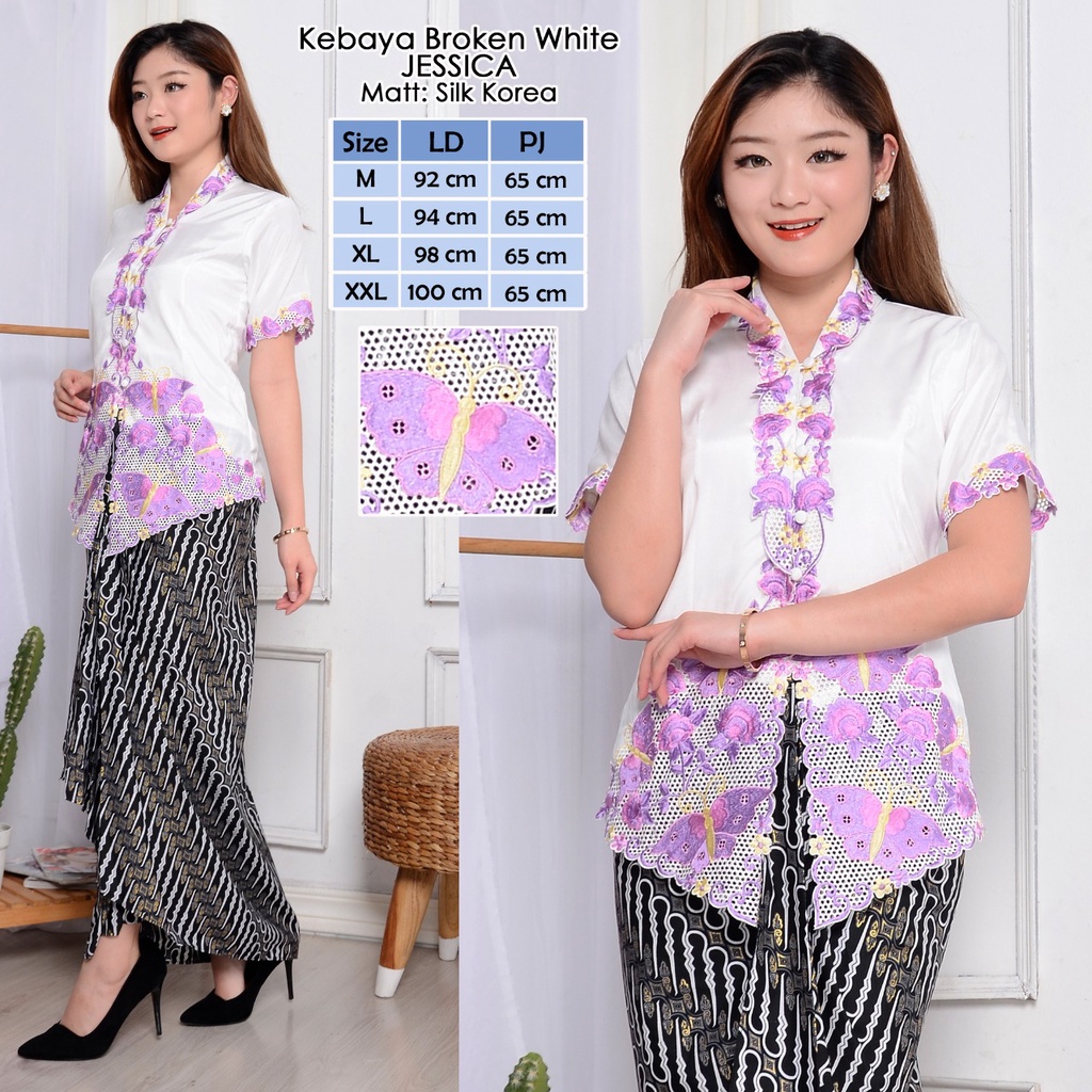 Import Kebaya Modern Tulip Bahan Silky Korea Renda