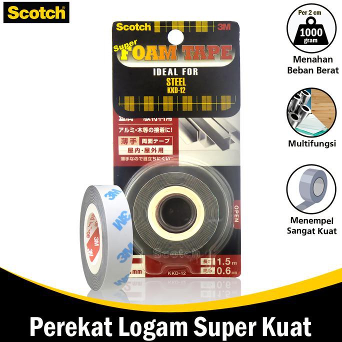 

[[BISA COD]] 3M SCOTCH Perekat Untuk Baja/Besi Double Tape 12 MM x 1.5 M 3M-KKD-12 OBRAL Kode 59