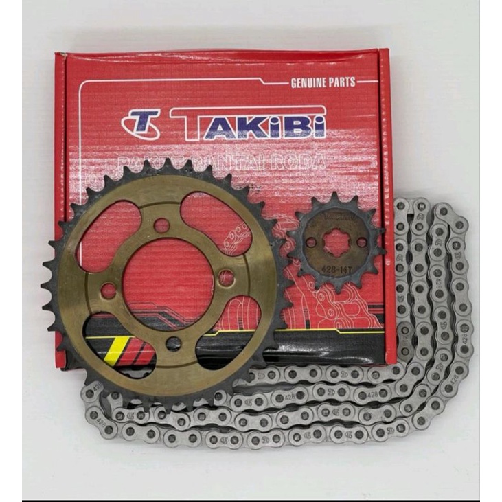 GEAR GIR SET GEAR GIR PAKET HONDA SUPRA FIT NEW 43T.428H-13/43T-112 TAKIBI.GROSIR