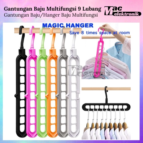 MAGIC HANGER GANTUNGAN BAJU ORGANIZER 9 LUBANG Gantungan Baju Organizer 9 in 1 Serbaguna GANTUNGAN BAJU MAGIC/ 9 IN ONE HANGER/ MAGIC HANGER