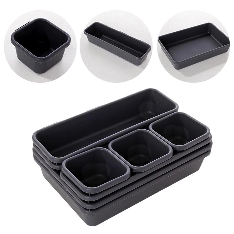 BNBS Kotak Pembatas Organizer Penyimpanan Make Up Divider Case Organizer 8 PCS - HJ1992 - Black