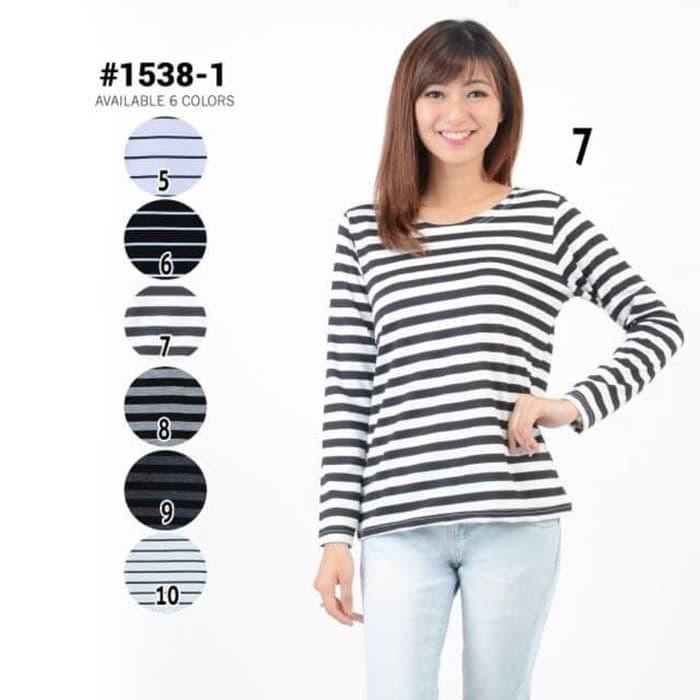 [LIMITED] STRIPE TEE LENGAN PANJANG - KAOS MURAH WANITA GARIS GARIS