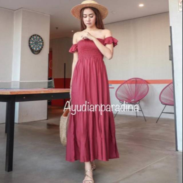 LONG DRESS ALONA / MAXI DRESS / DRESS PANJANG /  BEST REAL PICT