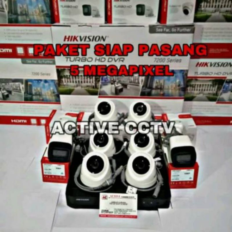 PROMO 5 MP PAKET KAMERA CCTV HIKVISION 8 CAMERA 5MP FULL HD