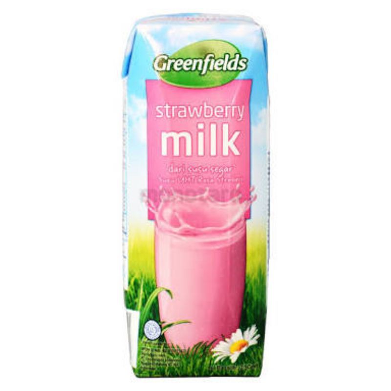 

Greenfields Strawberry milk UHT (karton) PROMO FREE GIFT masker/mug/kostak pensil