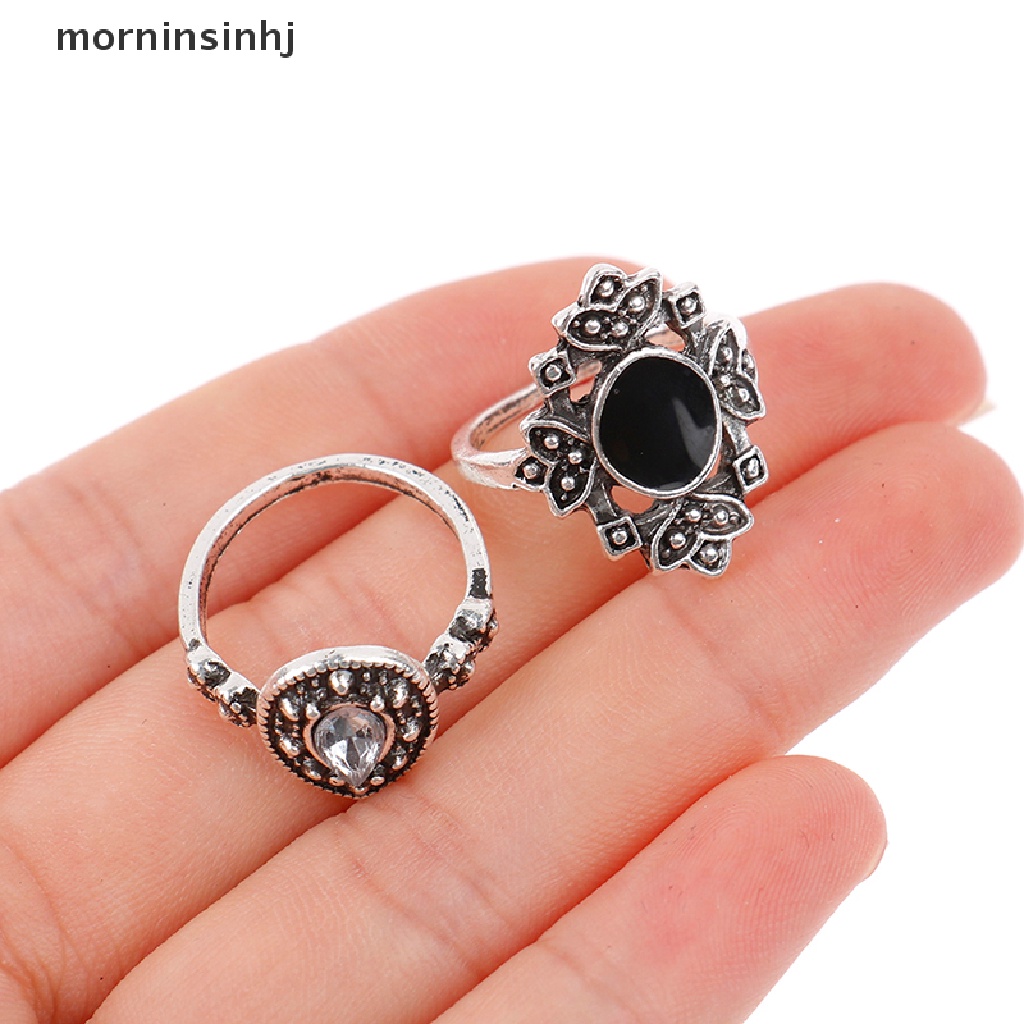 15pcs / set Cincin Knuckle Gaya Vintage Punk Gothic Untuk Wanita