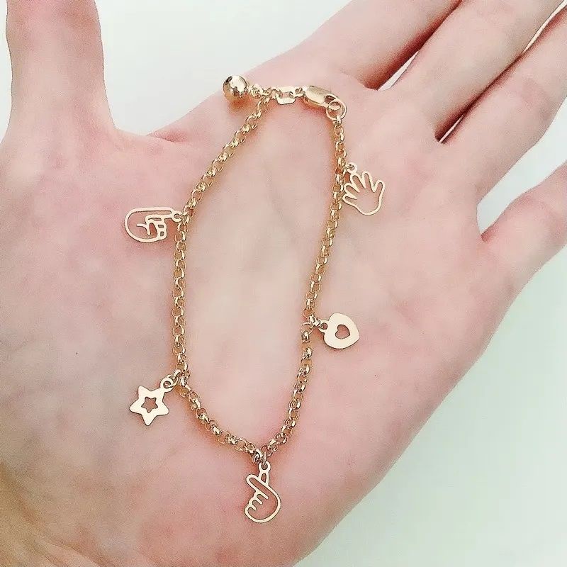 Gelang rantai tangan bintang love saranghae tangan bel HWT kadar 375 8K