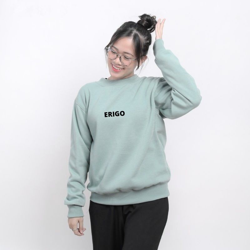 Sweatshirt pria sage green bahan tebal | Crewneck pria wanita murah | Sweter pria terbaru | Jaket viral tiktok | Sweater  aesthetic  | Sweater  vintage