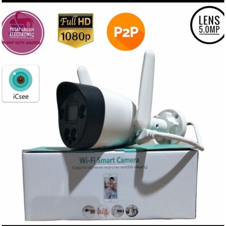 KAMERA CCTV OUTDOOR IP CAM  CAMERA PORTABLE WIRELESS WIFI 1080P FULL HD