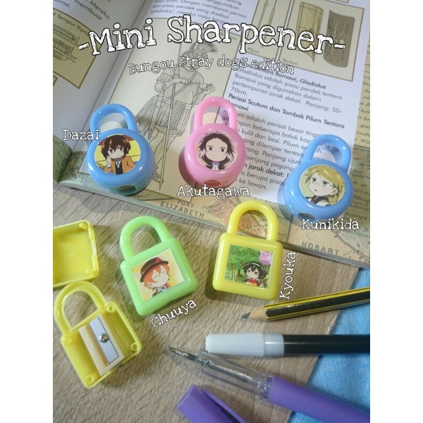 

Mini Pencil Sharpener Anime Bungou Stray Dogs Wan Series/ Rautan Pensil Anime Bungou Stray Dogs Wan