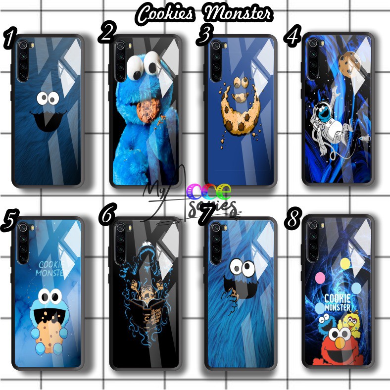 Jual back case glass COOKIES MONSTER Samsung J2prime G530prime A01 CORE