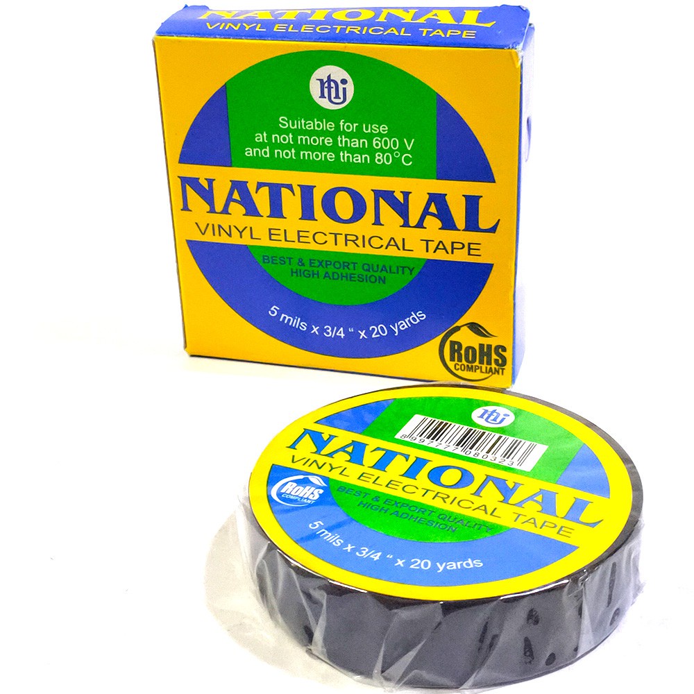 Isolasi Listrik NATIONAL HITAM / Solasi Kabel Nasional Vinyl Electrical Tape