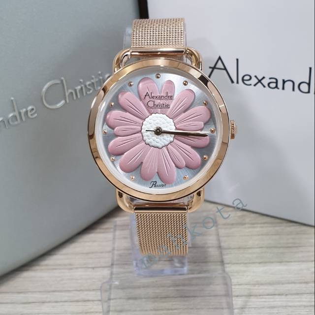 Jam tangan wanita Alexandre Christie AC 2852LH rosegold pink