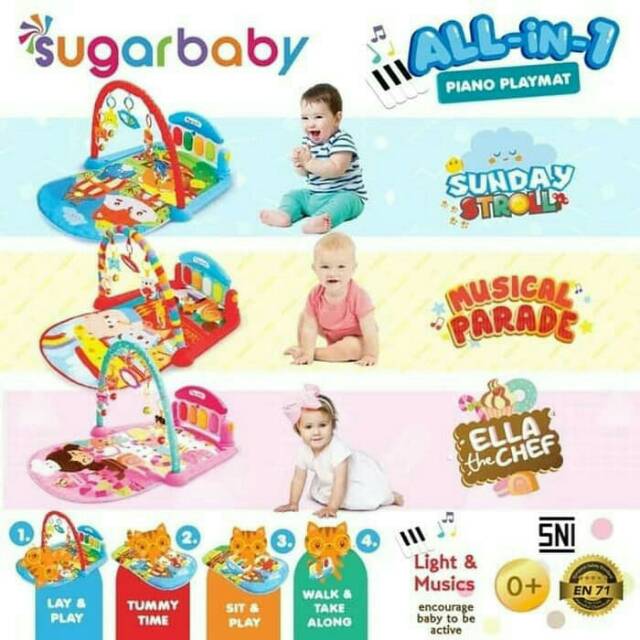 Promo 4.4 termurah Sugarbaby 10in1 premium rocker bouncer piano playmat