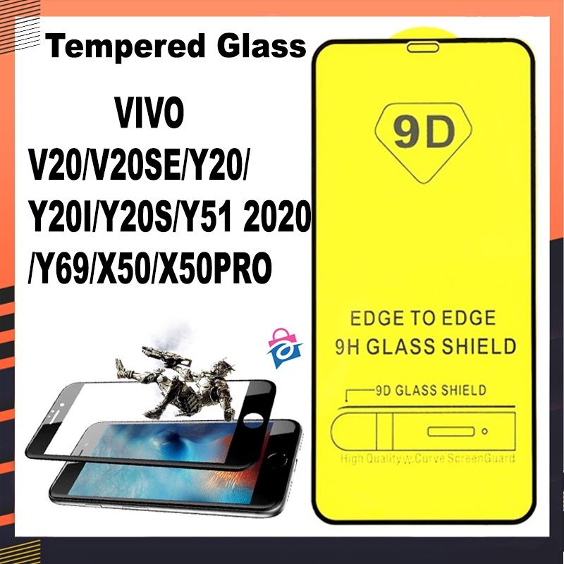 VIVO V20/V20SE/Y20/Y20I/Y20S/Y51 2020/Y69/X50/X50PRO  TEMPERED GLASS FULL 5D/9D/21D/29D FULL