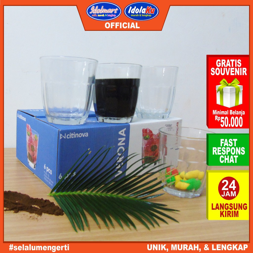 IDOLMART Citinova Gelas Verona isi 6PCS Gelas set isi 6 gelas kado Gelas kopi Surabaya