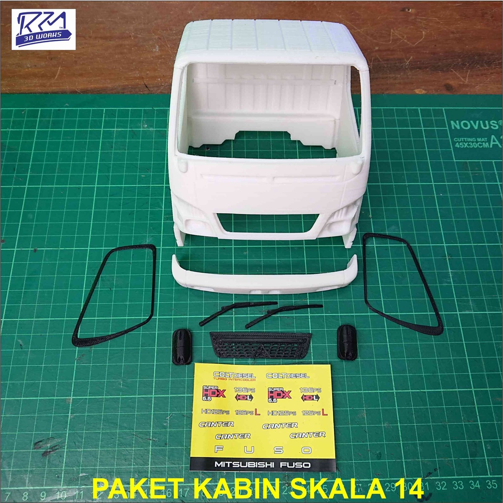PAKET KABIN MINIATUR TRUK CANTER SKALA 14 PART 3D MENTAH