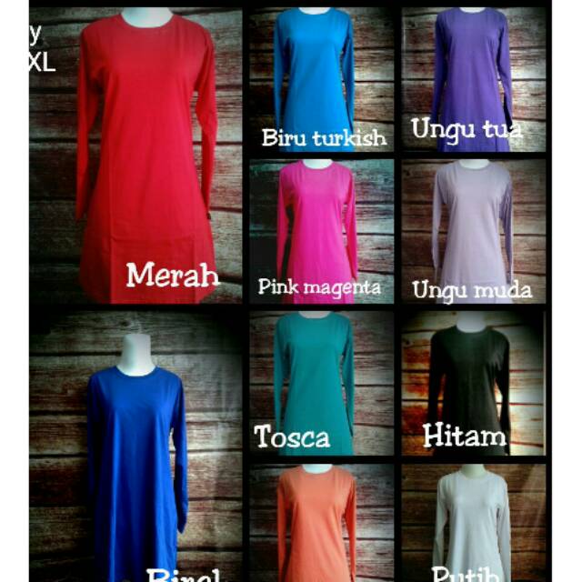 KAOS TUNIK CANTIK MUSLIMAH POLOS