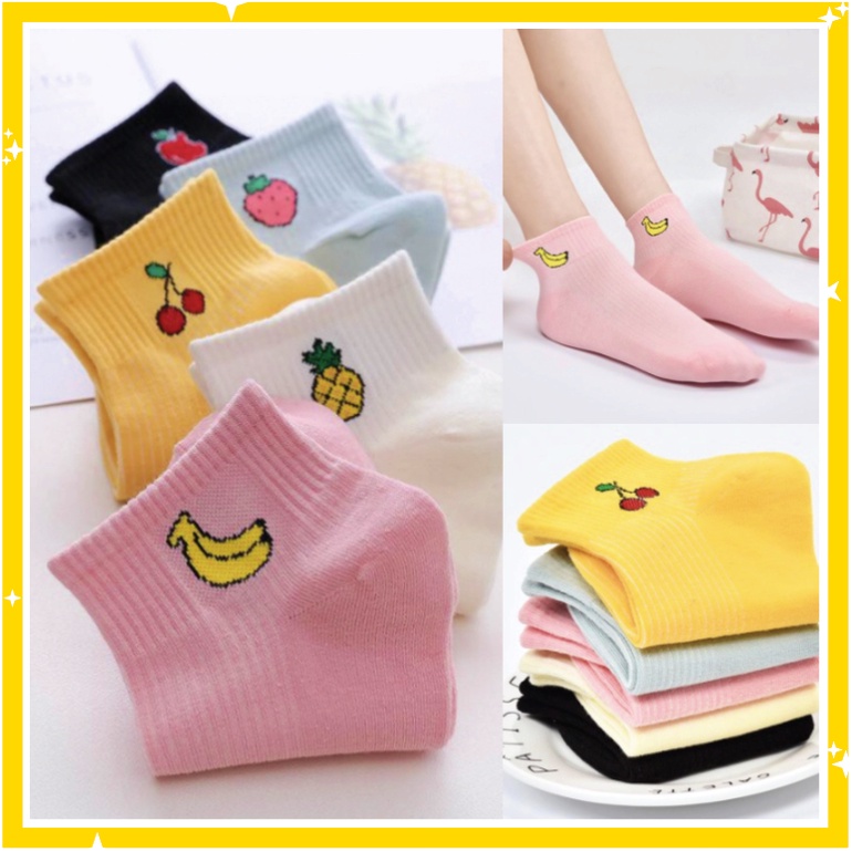 Kaos Kaki Buah Fashion Unisex Wanita Pria Murah Semata Ankle Socks