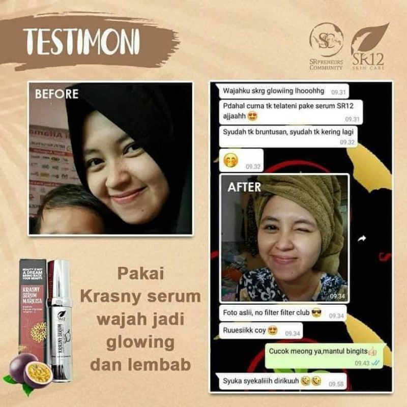 KRASNY SERUM SR12 / MELEMBABKAN KULIT / MENCERAHKAN WAJAH / untuk kulit kering