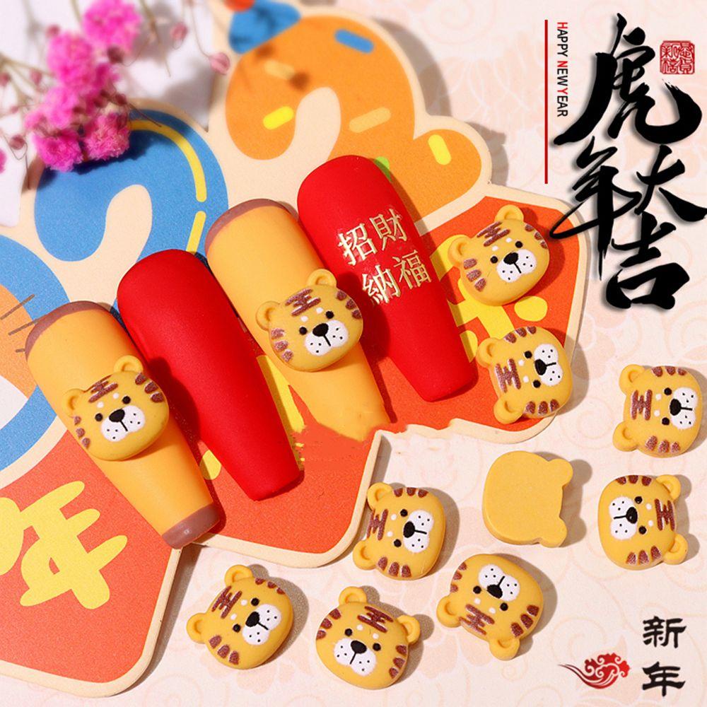 Kartun Nail Art AUGUSTINA Tahun2022Tahun|Head Chinese DIY Nail Perhiasan