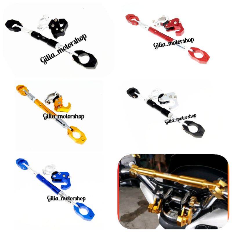 Stabilizer Stang Plus Gantungan Honda Pcx Lokal 1 Paket Palang Stang Cnc + Gantungan PCX