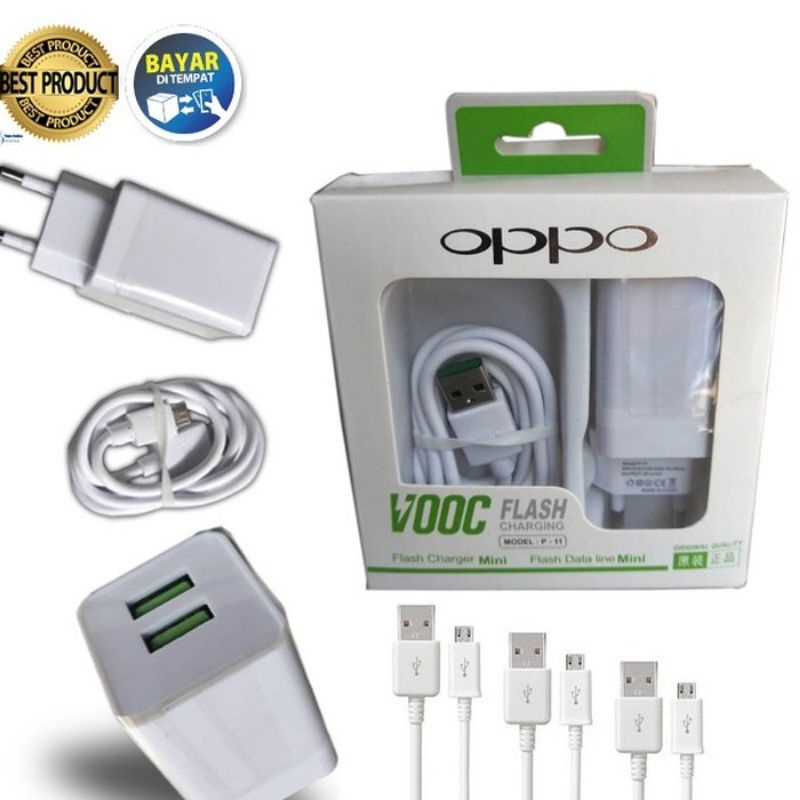 Cas/charger Oppo fast charging 4A 2lubang kabel mikro/micro pengisian super cepat