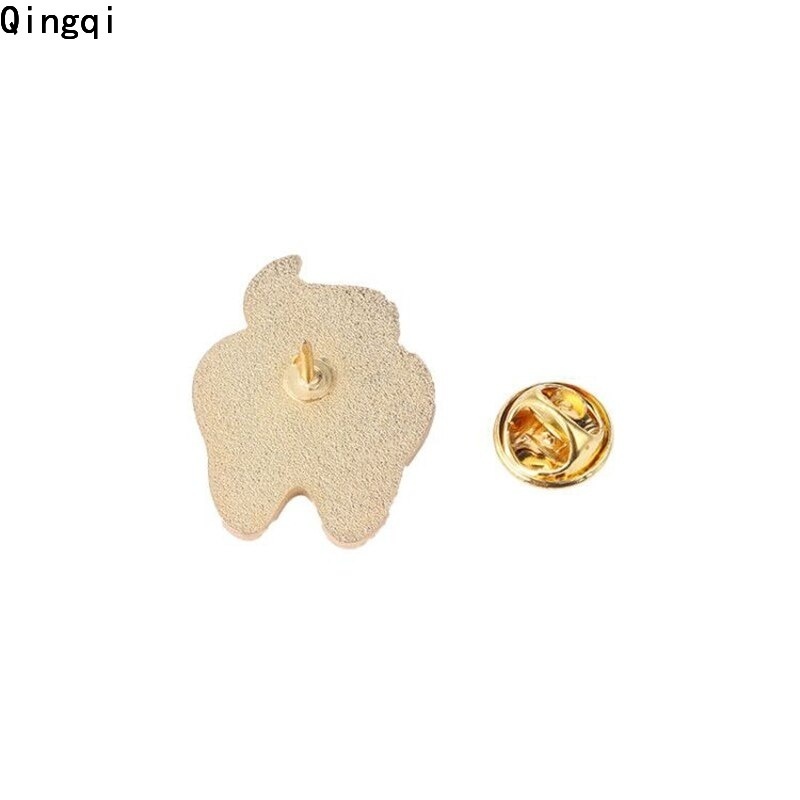 Bros Pin Enamel Bentuk Gigi Dan Sikat Gigi Untuk Dekorasi Pakaian