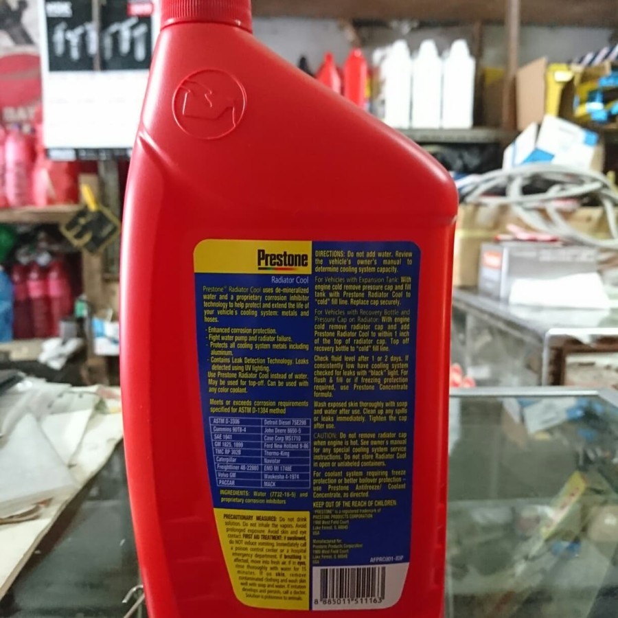 Prestone Water Coolant 1L air radiator coolant warna hijau atau merah motor mobil AST