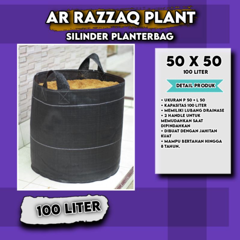 PLANTER BAG 100 LITER HITAM TEBAL BULAT - POT TANAMAN MURAH BERKUALITAS