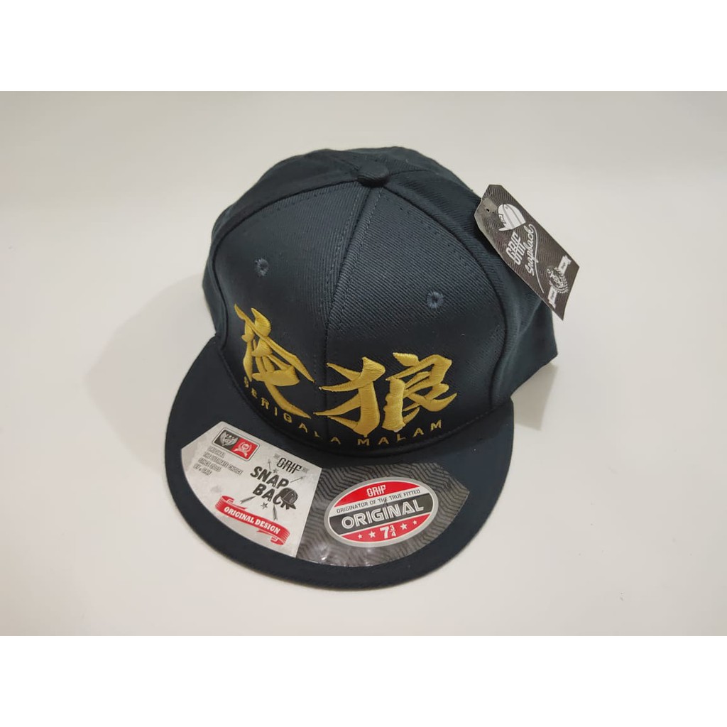 Topi Hip Hop Snapback SERIGALA MALAM cloting bordir