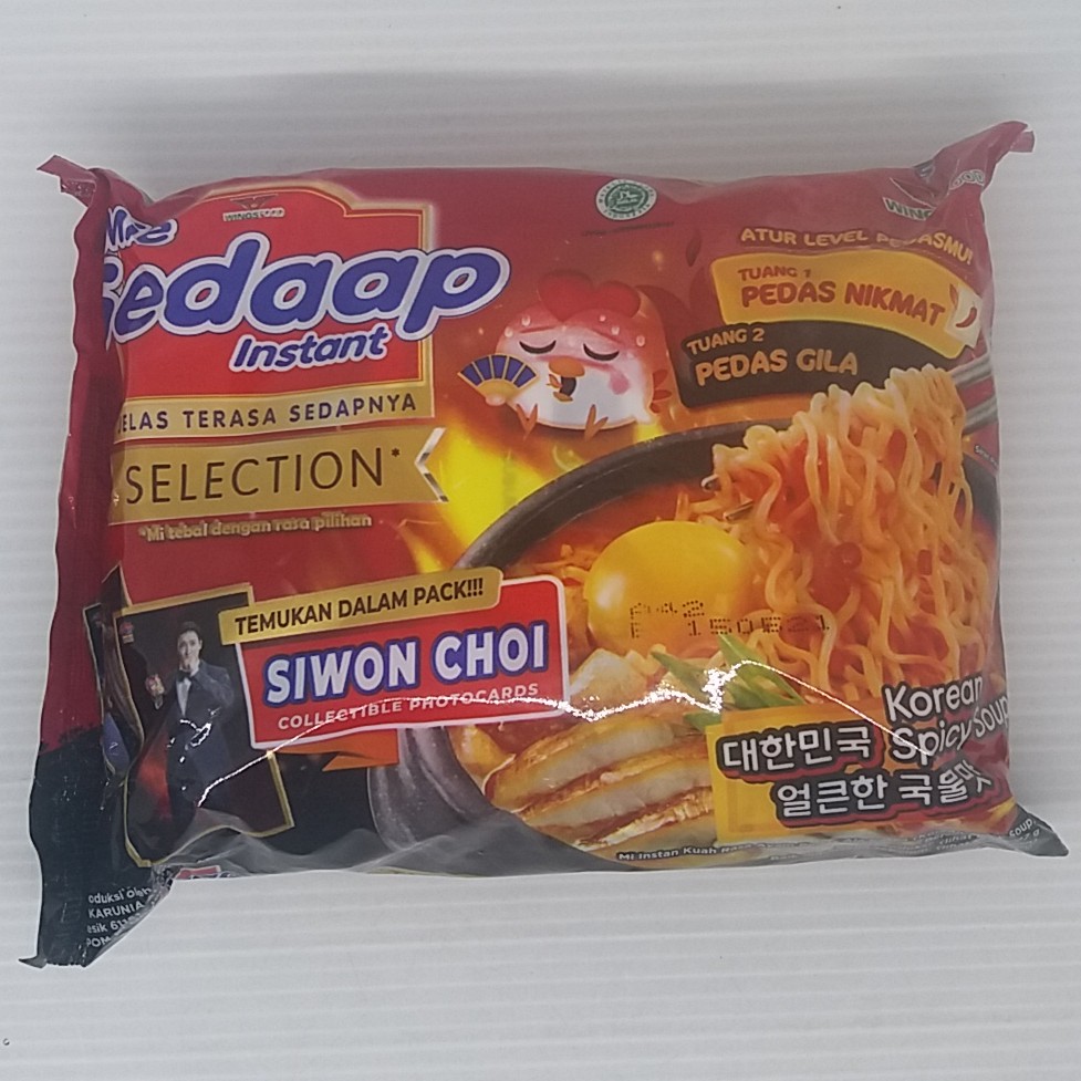 

MIE SEDAAP SELECTION KOREAN SPICY SHOUP 77 GRAM / Mie Sedap