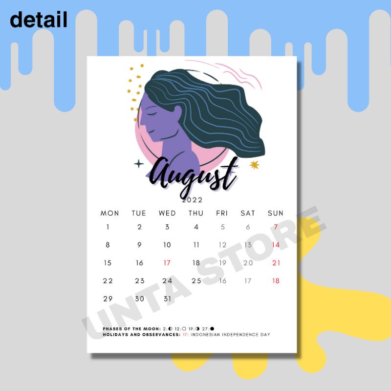 

Zodiac Calendar/Kalender Indonesia for 2022 Aesthetic