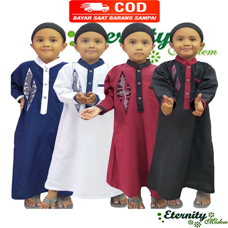 Jubah Anak Laki Laki 3Tahun-12Tahun/ Gamis Anak Laki Lengan Panjang Jubah Anak Eternity Terbaru COD