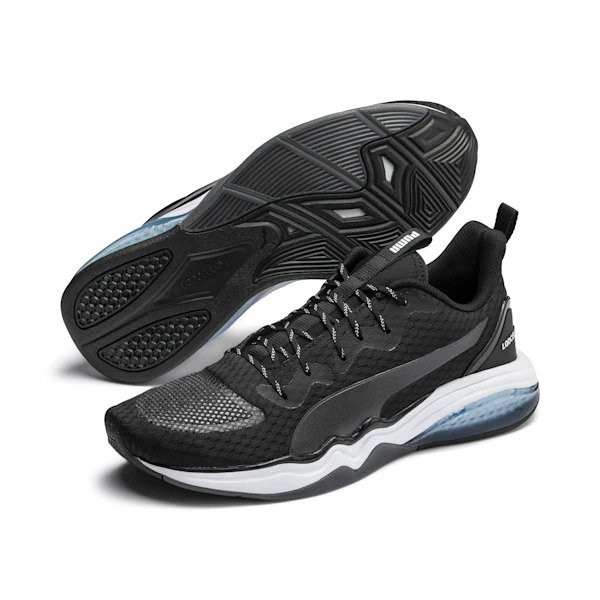 puma black training shoes