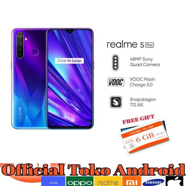 Realme 5 Pro 4/128GB [Prosesor Qualcomm Snapdragon 712, 48MP AI Quad Camera, VOOC Flash Charge 3.0]