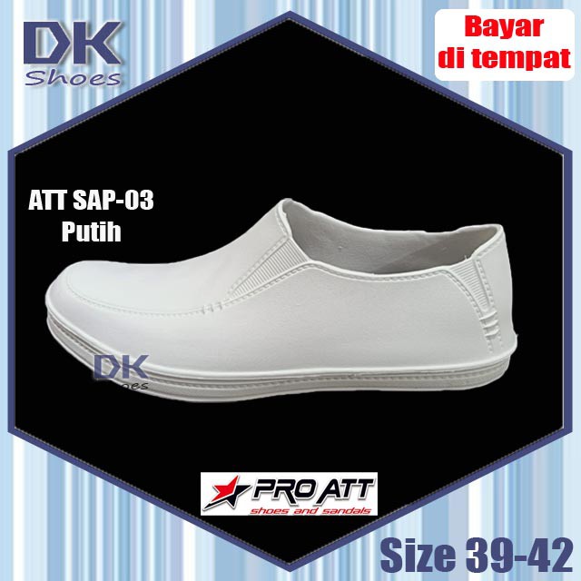 ATT SAP 03 Putih 39-42 / Sapatu Slip On APD Putih Non Medis / Sepatu PCU / Sepatu Perawat