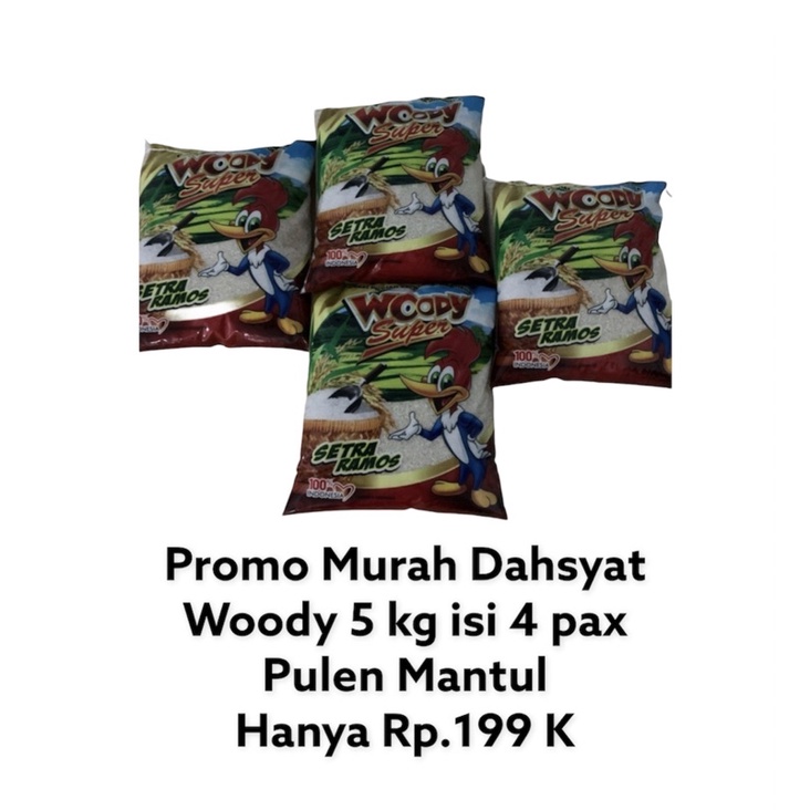 

Beras woody super 5 kg Promo murah dahsyat isi 4 pax