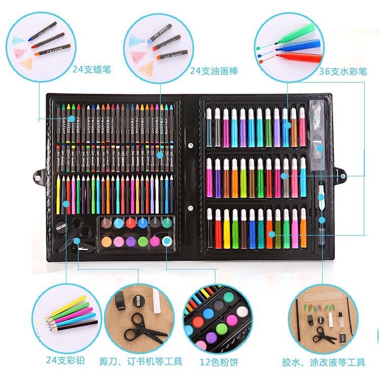 Art Set Crayon Set 150 pcs Krayon Set Pensil Warna Painting Set Painting Kit Set Mewarnai Alat Menggambar