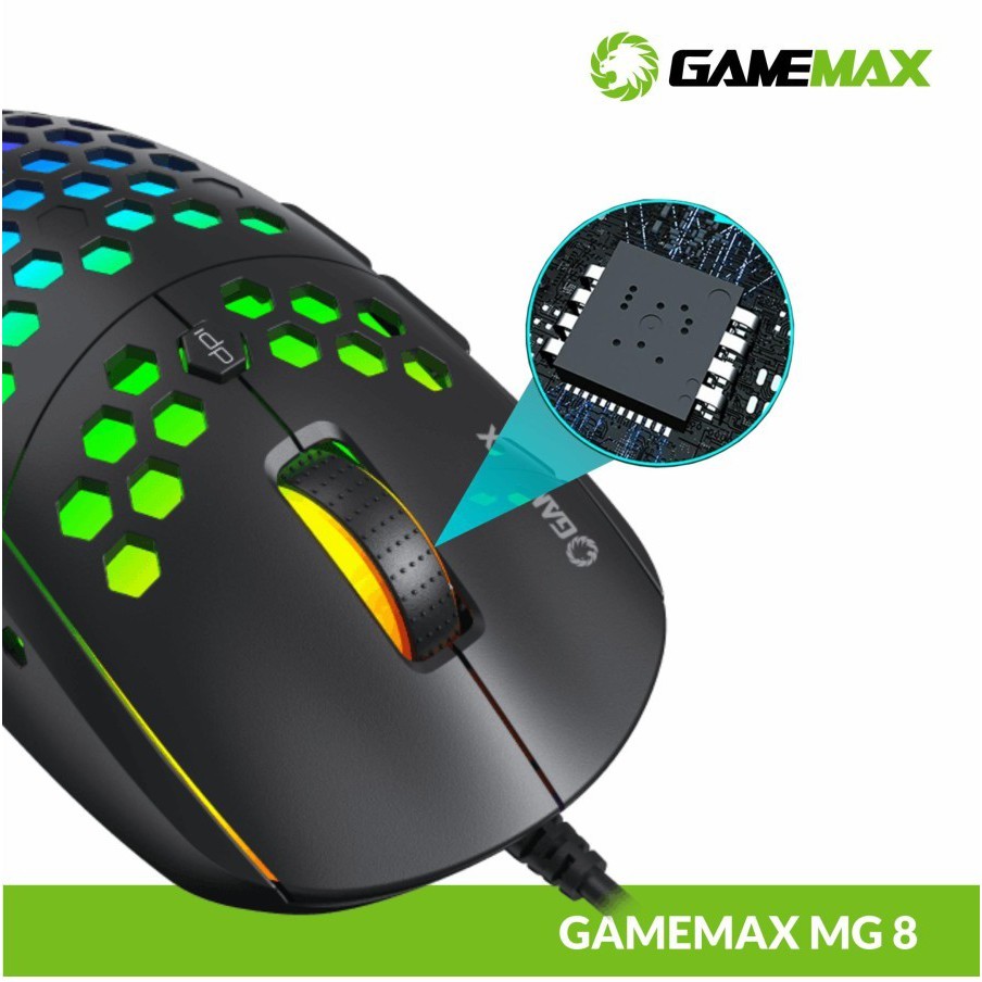 GameMax MG8 Gaming Mouse with Lightweight Honeycomb