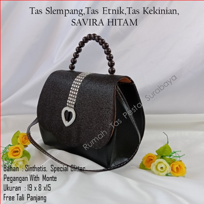 Tas Slempang,Tas Etnik,Tas Kekinian,SAVIRA HITAM