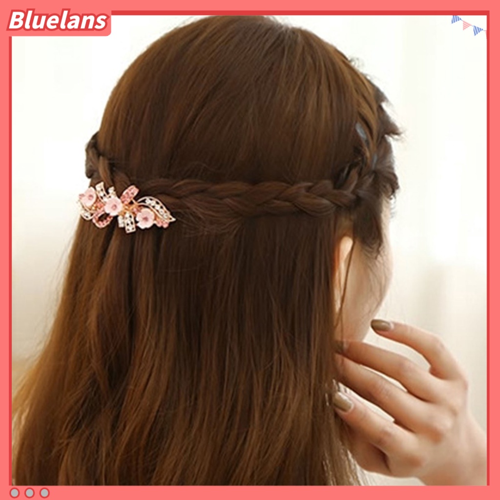 Bluelans Peacock Shape Hair Pin Flower Decor Shiny Hair Clip Tight Hair Styling Accessories