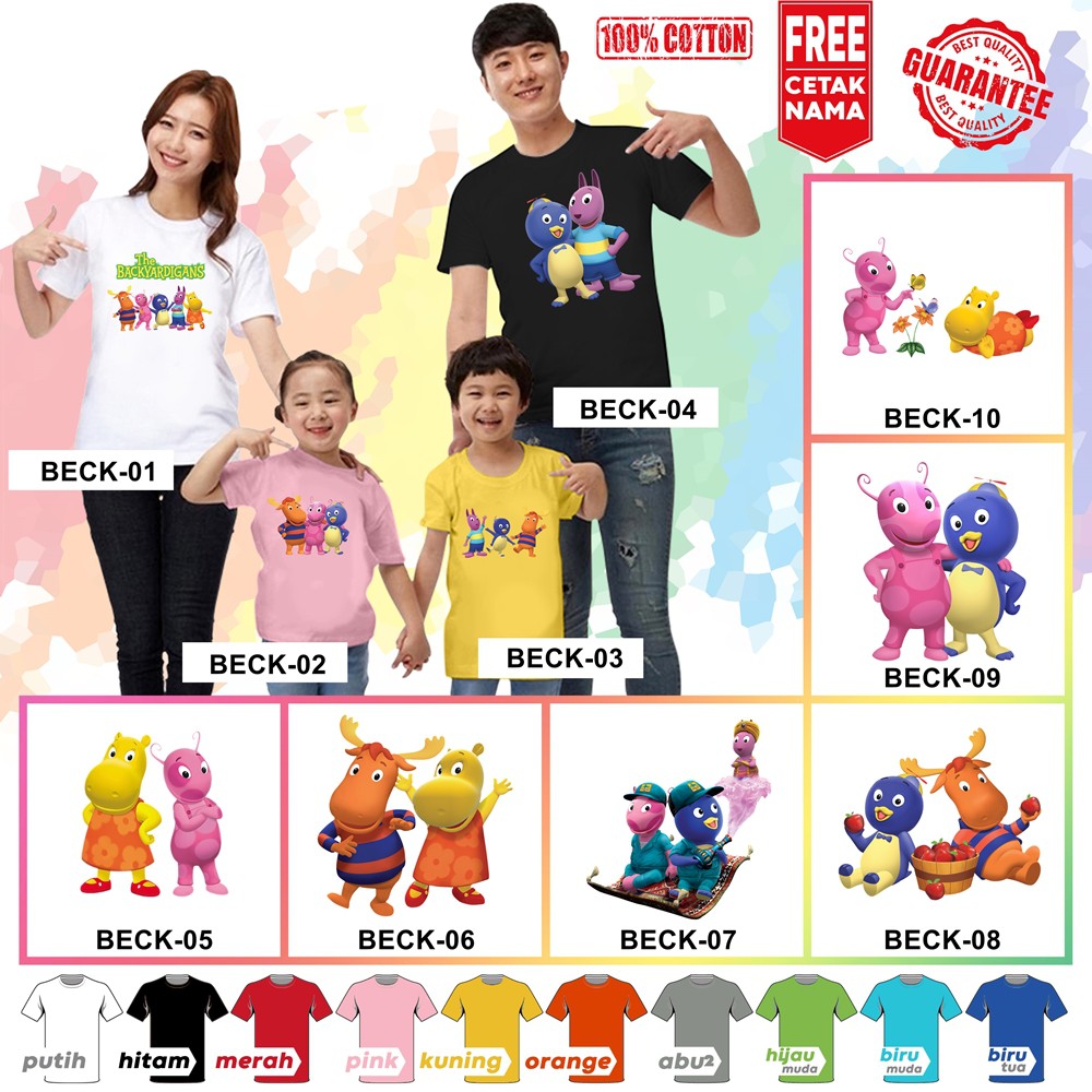 [FREE NAMA!!] Baju Kaos ANAK DAN DEWASA BAKYARDIGANS BANYAK MOTIF